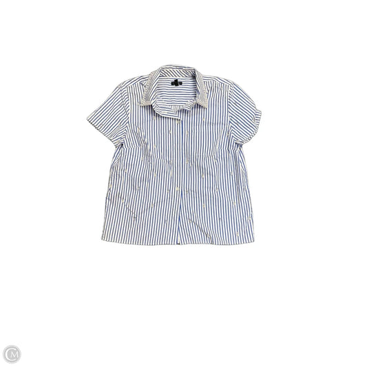 Top Short Sleeve By Talbots In Blue & White, Size: Xs
