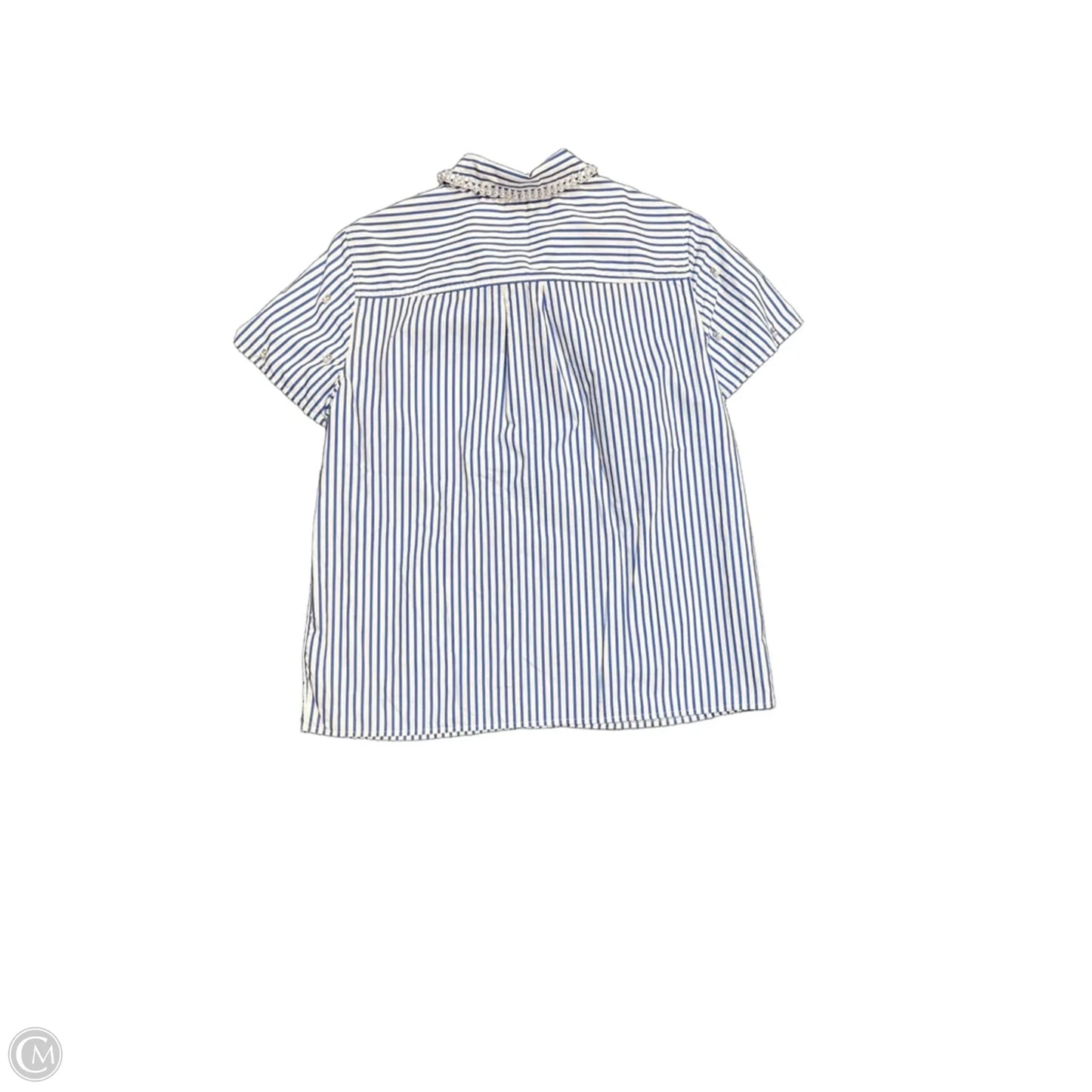 Top Short Sleeve By Talbots In Blue & White, Size: Xs