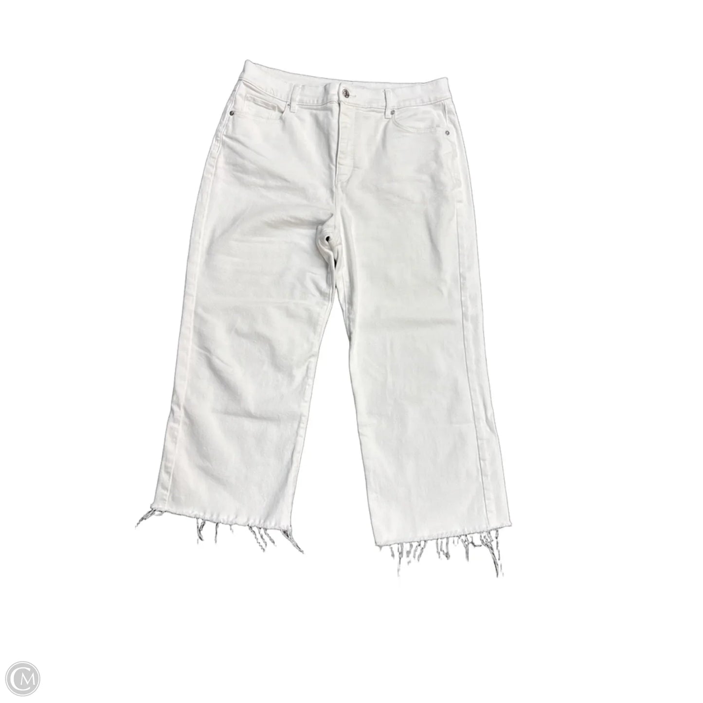 Jeans Wide Leg By Loft In White, Size: 12