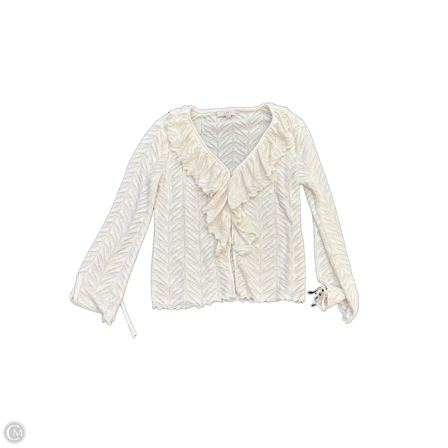 Top Long Sleeve By Loft In White, Size: Mp