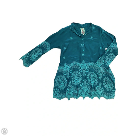 Tunic Long Sleeve By Johnny Was In Teal, Size: S