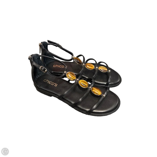 Sandals Flats By Chicos In Black, Size: 8