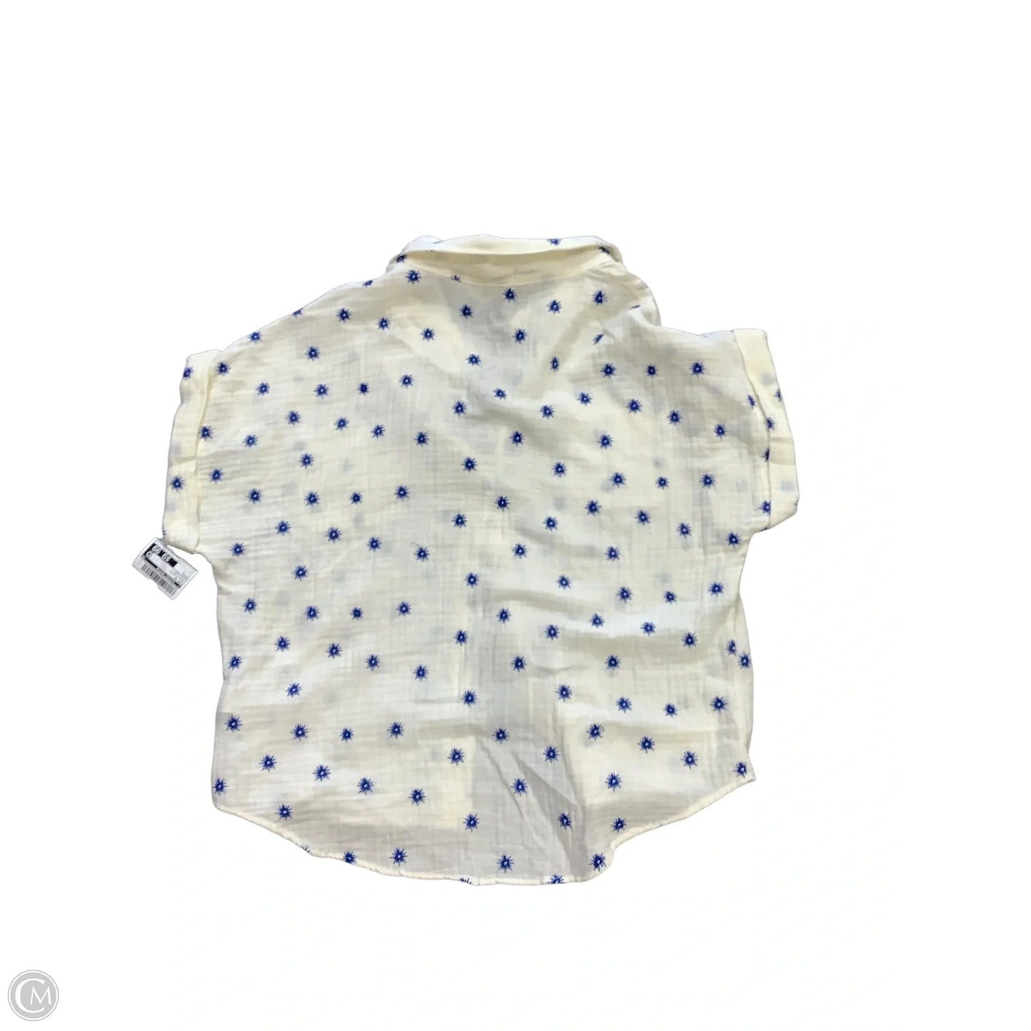 Top Short Sleeve By Clothes Mentor In Blue & White, Size: L