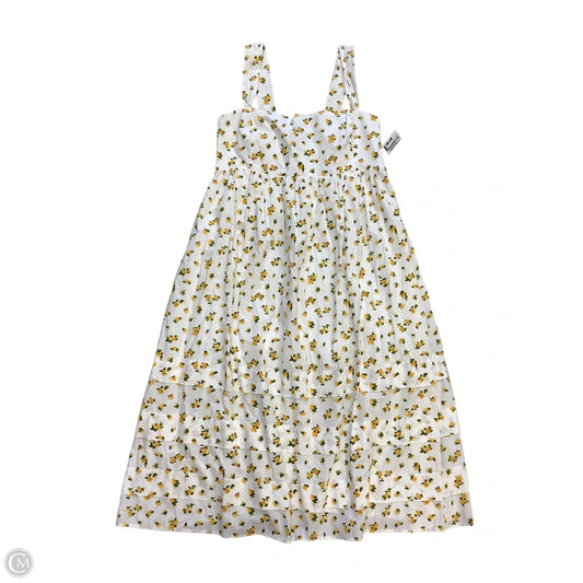 Dress Casual Maxi By J. Crew In White & Yellow, Size: 16