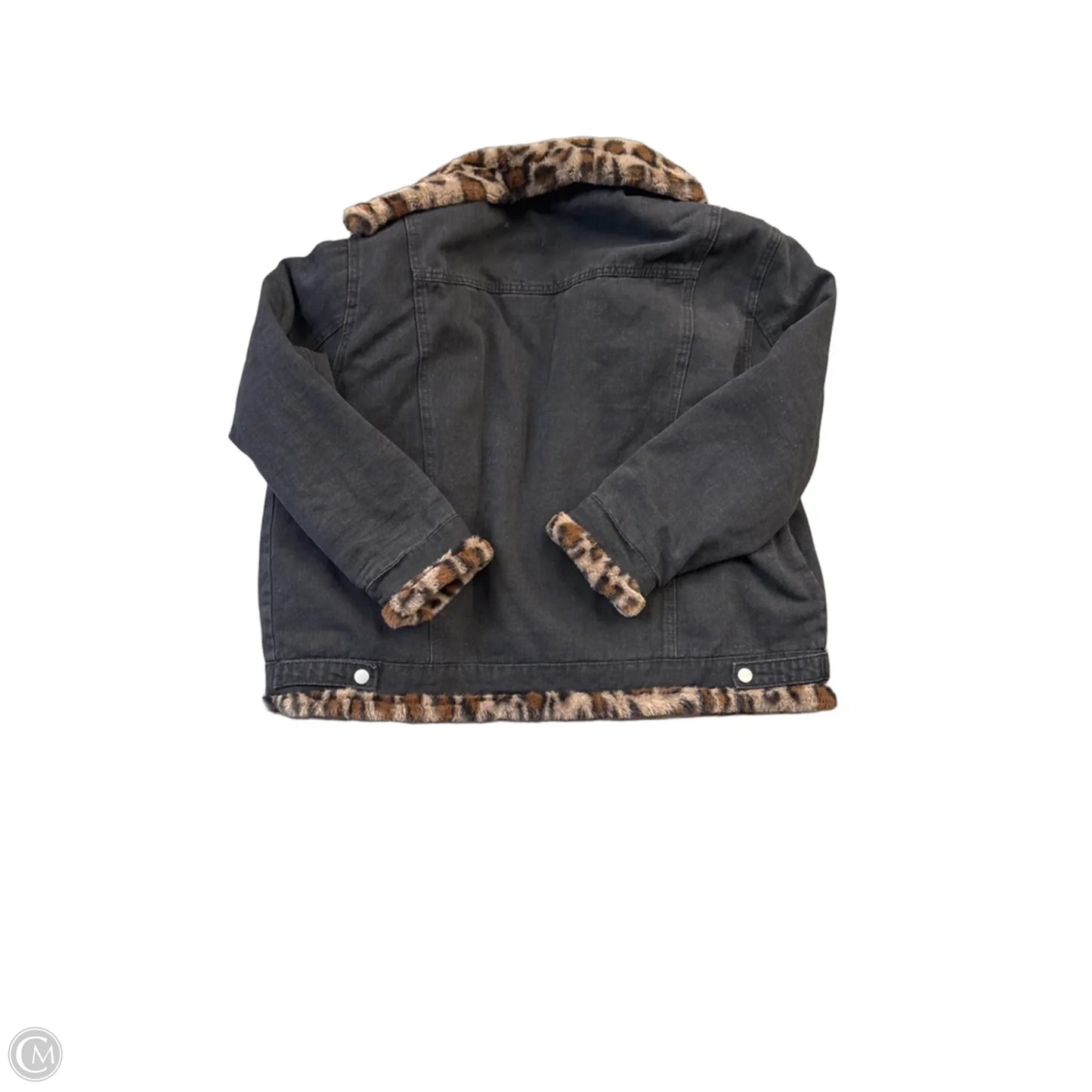 Jacket Denim By Clothes Mentor In Black, Size: L