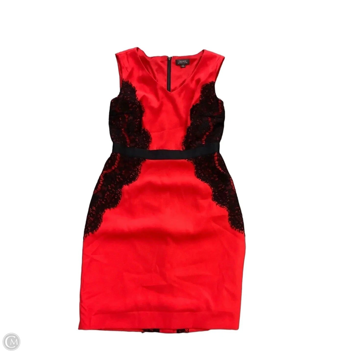 Dress Party Midi By Tahari By Arthur Levine In Red, Size: 6