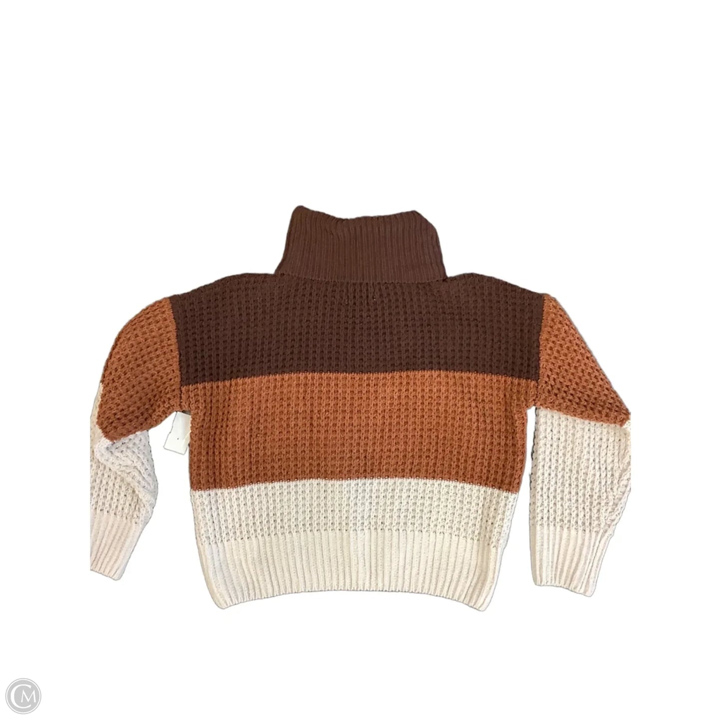 Sweater By Pink Rose In Brown & Cream, Size: L