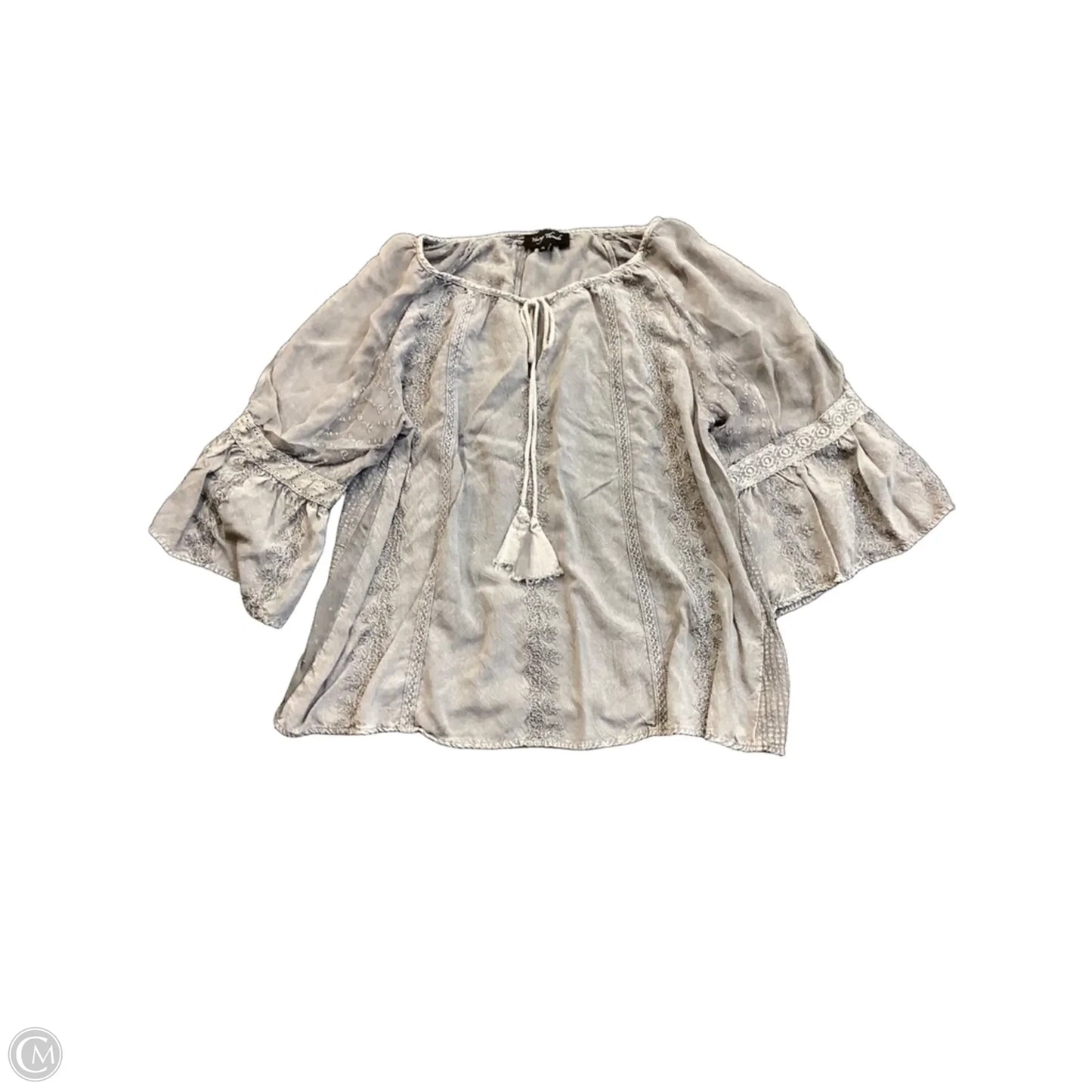 Top Long Sleeve By Young Threads In Grey, Size: Xl