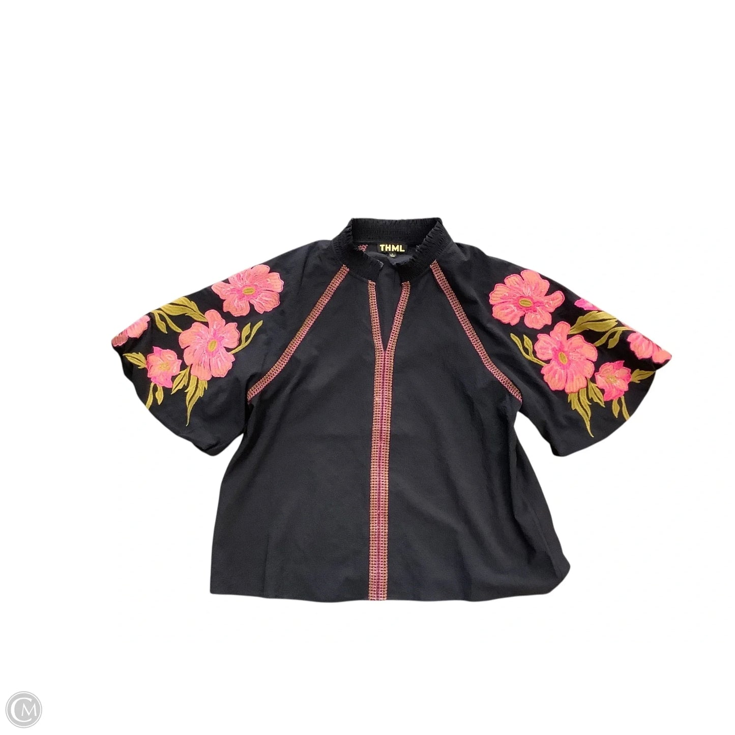 Top Short Sleeve By Thml In Black, Size: L