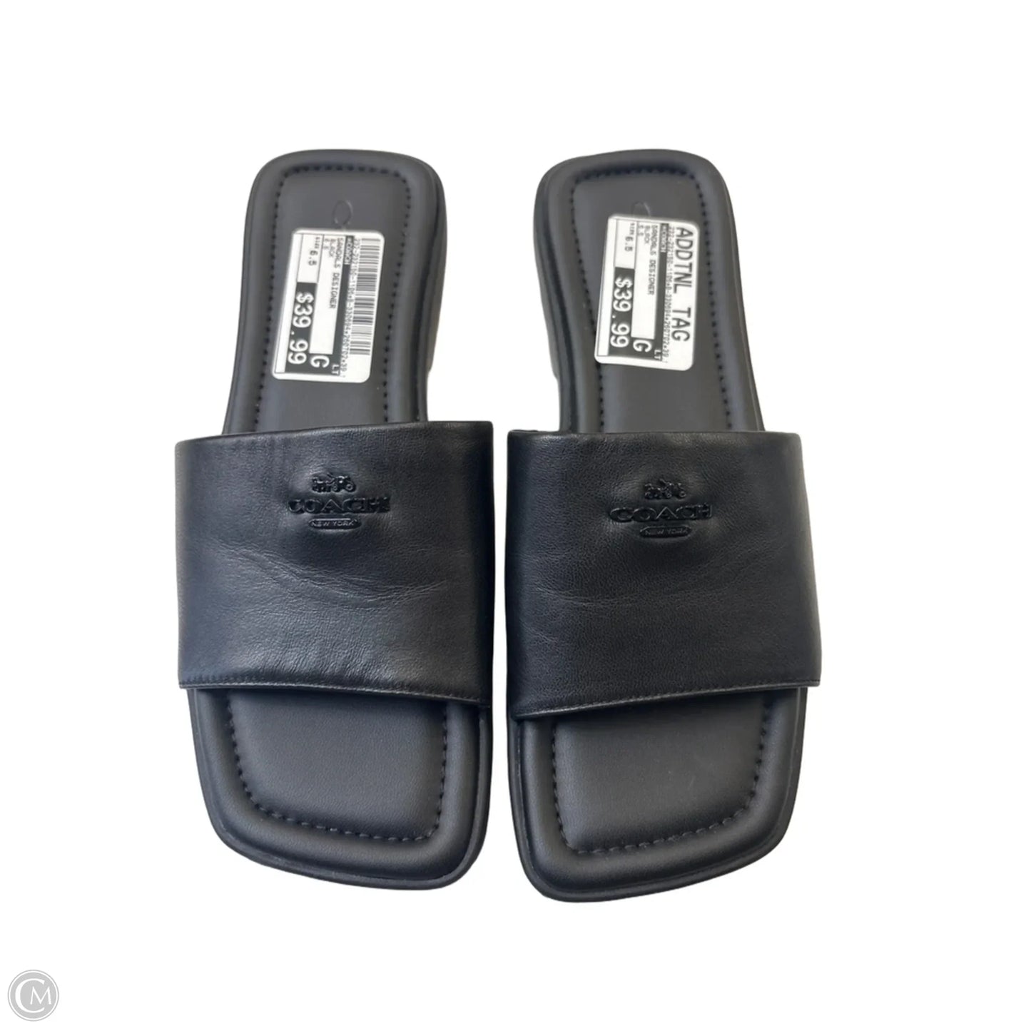 Sandals Designer By Coach In Black, Size: 6.5