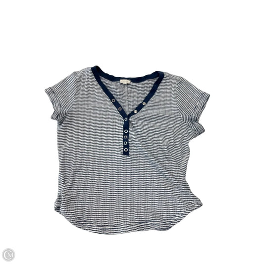 Top Short Sleeve By Pilcro In Blue & White, Size: L