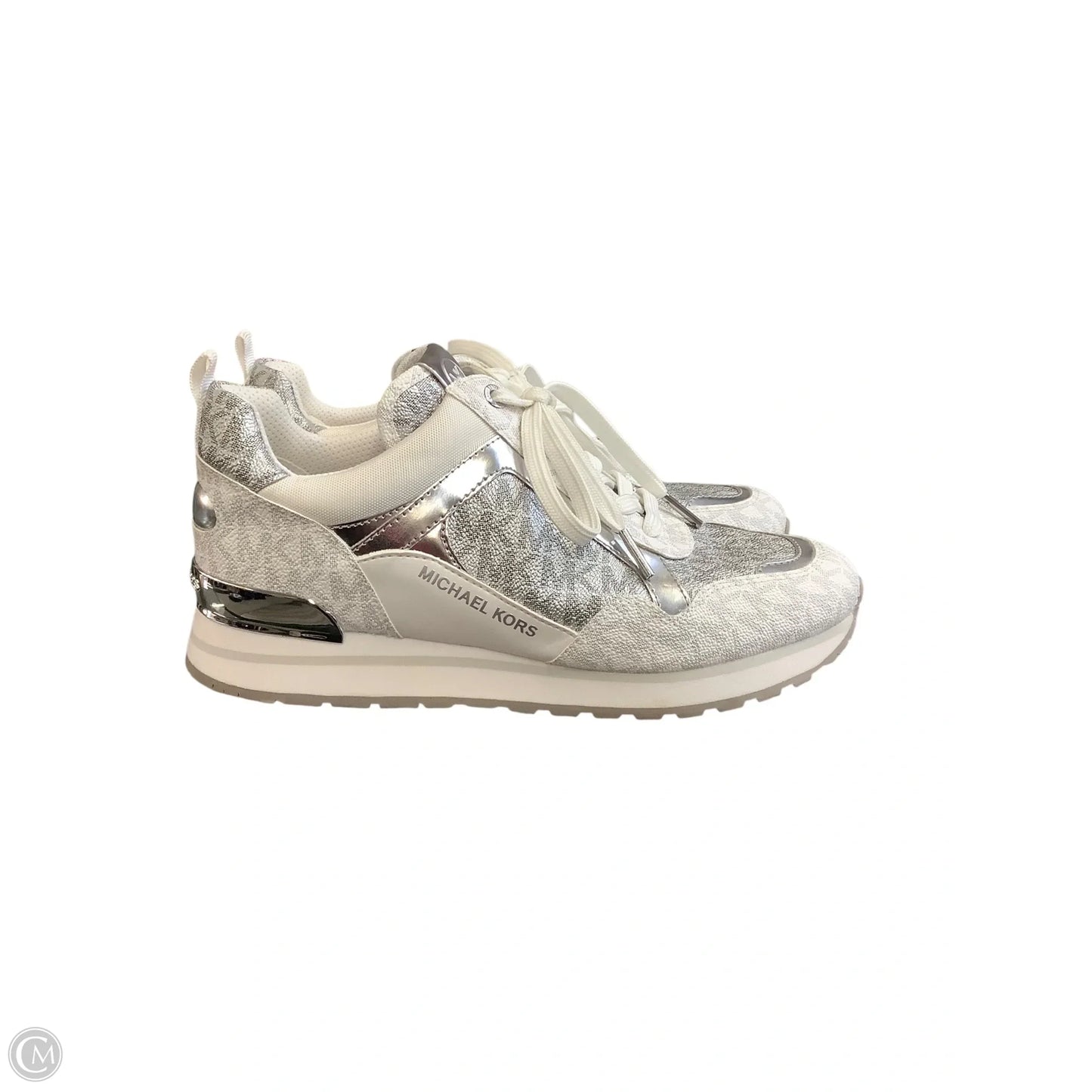 Shoes Designer By Michael Kors In Silver & White, Size: 8.5