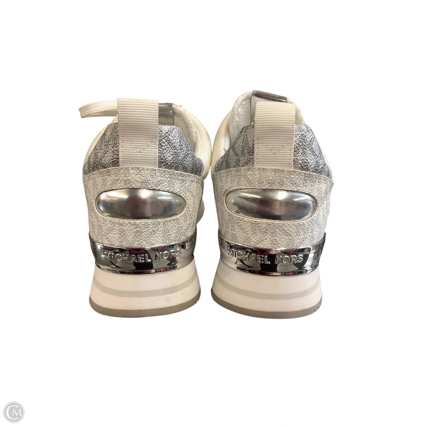 Shoes Designer By Michael Kors In Silver & White, Size: 8.5