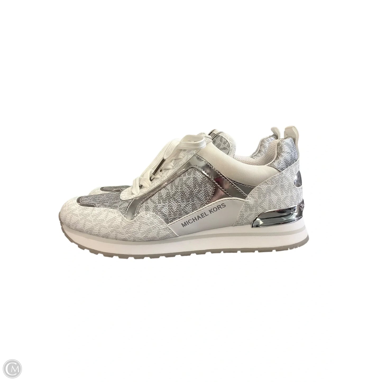 Shoes Designer By Michael Kors In Silver & White, Size: 8.5