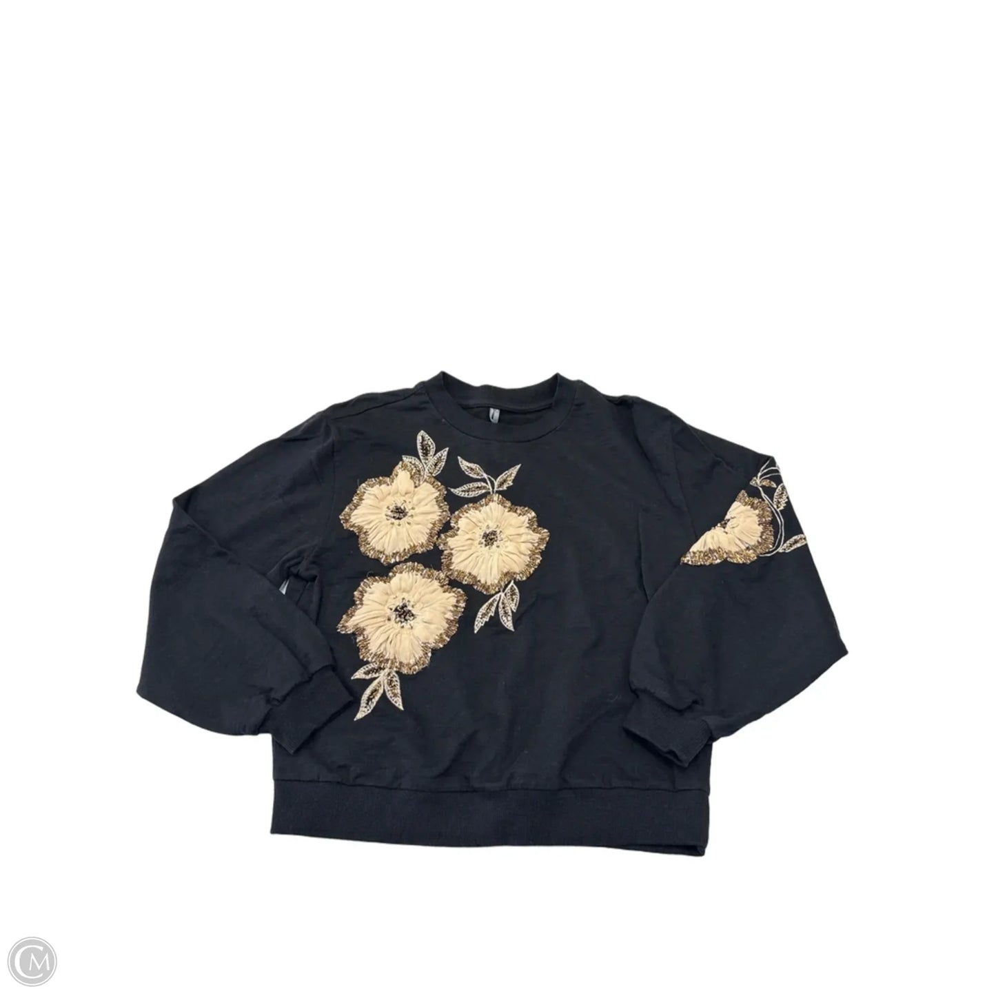Sweatshirt Crewneck By Anthropologie In Black, Size: M