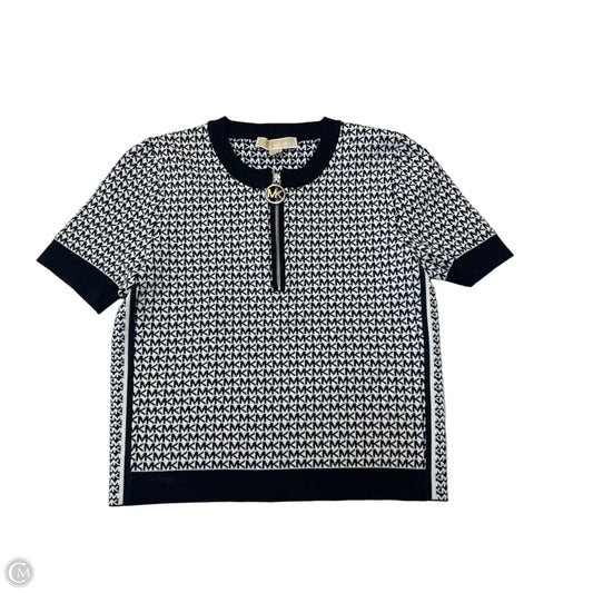 Top Short Sleeve By Michael By Michael Kors In Black & White, Size: L