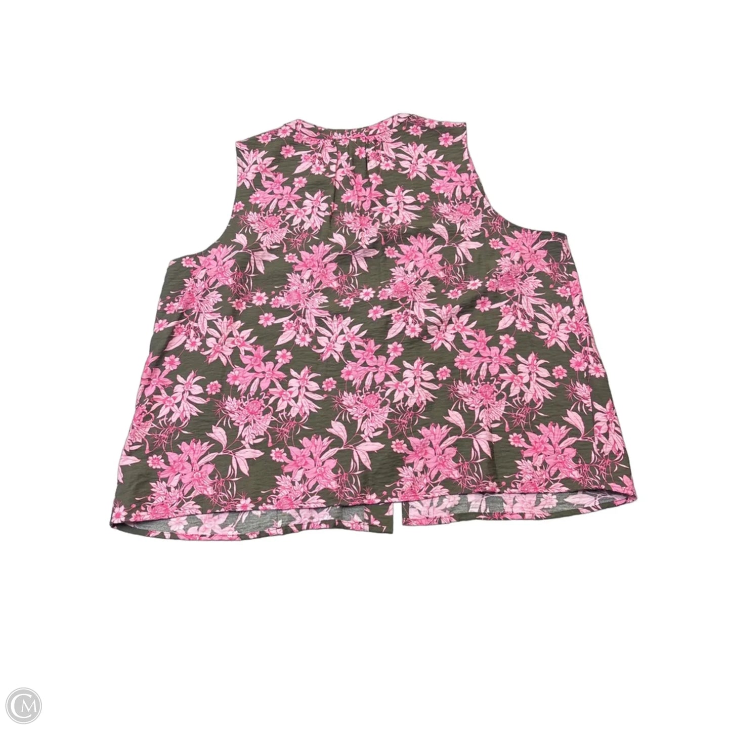 Top Sleeveless Basic By Liz Claiborne In Green & Pink, Size: Xxl