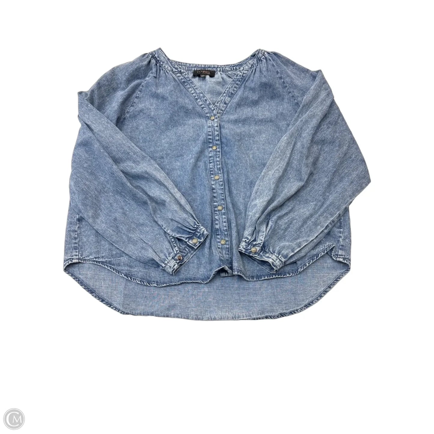 Top Long Sleeve Basic By Flying Tomato In Blue, Size: L
