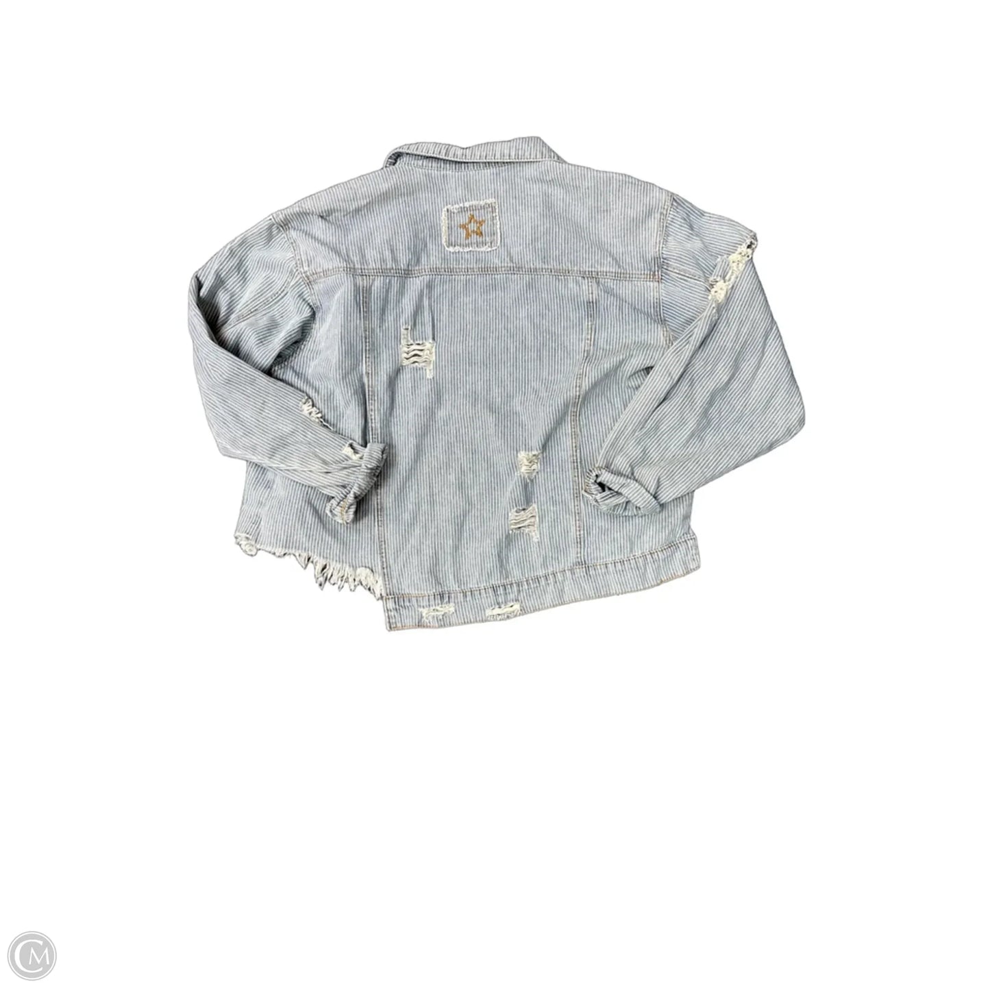 Jacket Denim By Pol In Blue & White, Size: M