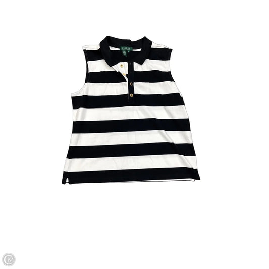 Top Sleeveless By Lauren By Ralph Lauren In Black & White, Size: Xl