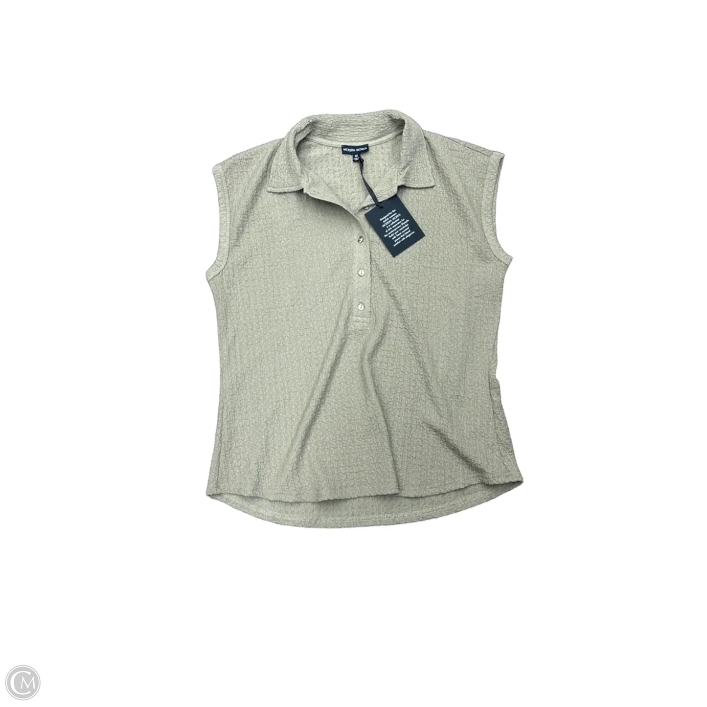 Top Short Sleeve By Modern Works In Taupe, Size: M