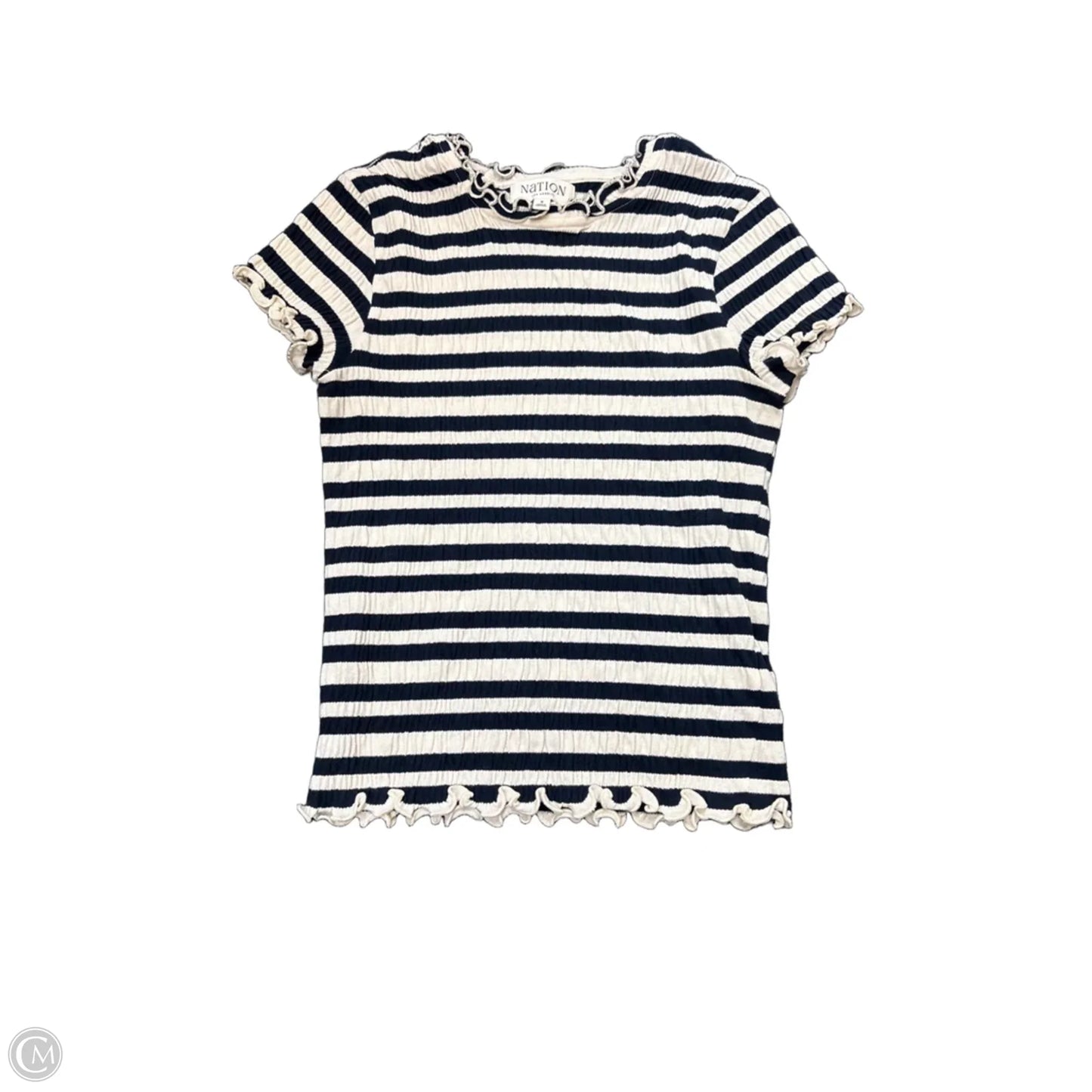 Top Short Sleeve By Nation In Striped Pattern, Size: S