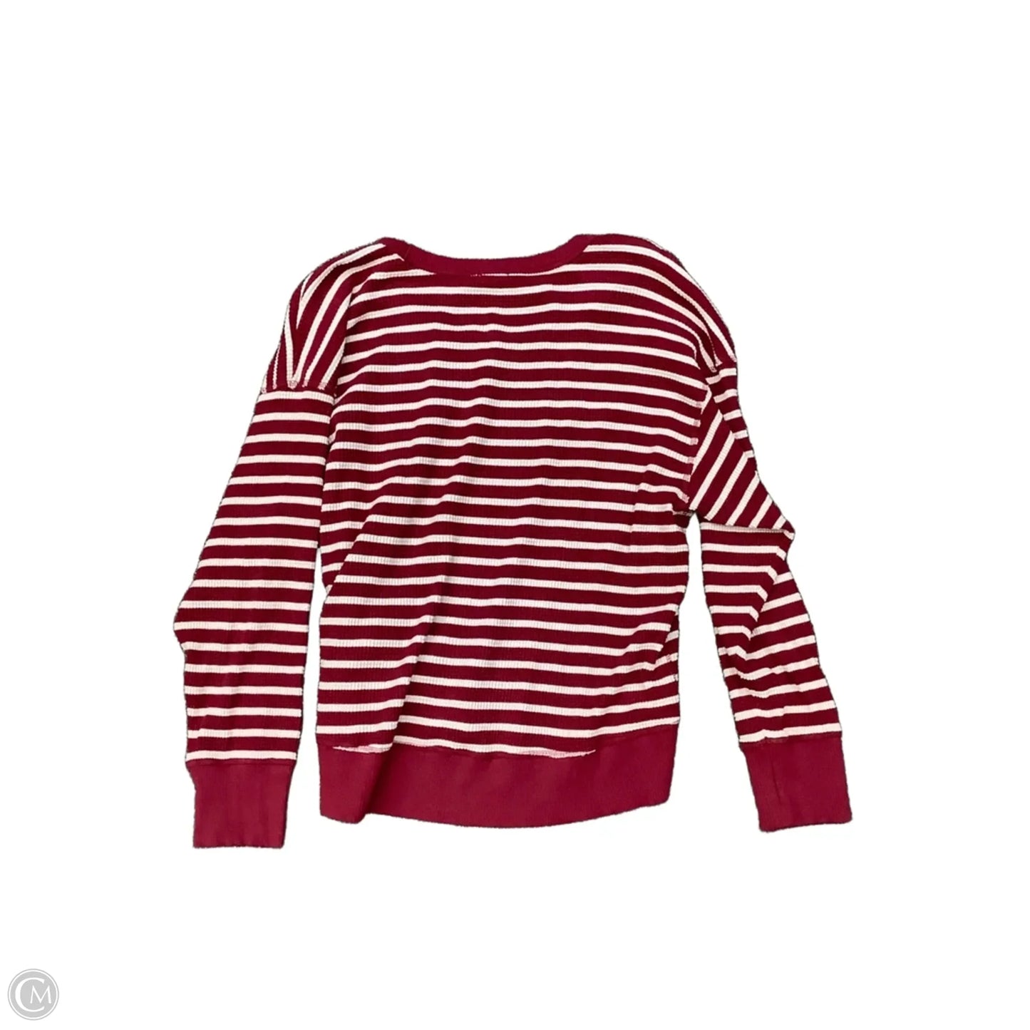 Top Long Sleeve By Aerie In Striped Pattern, Size: M