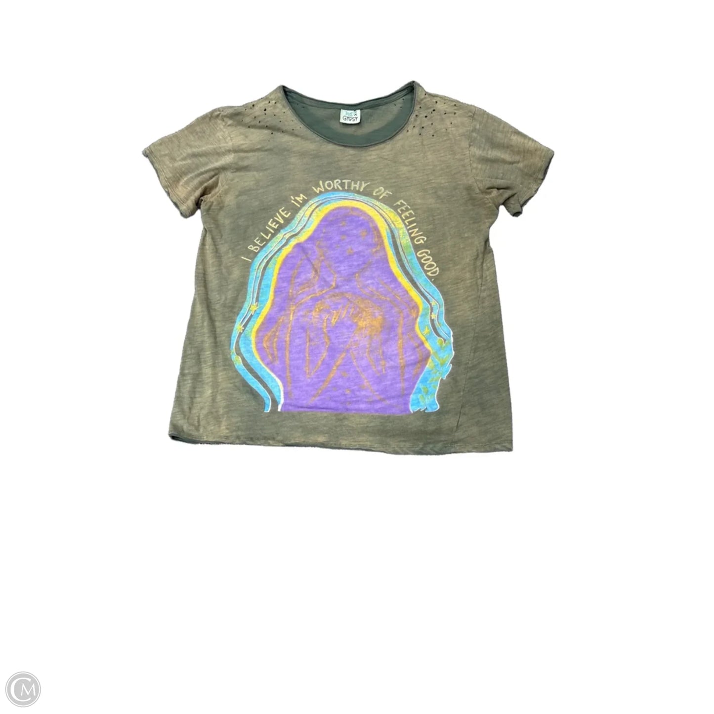 Top Short Sleeve By Clothes Mentor In Green, Size: L