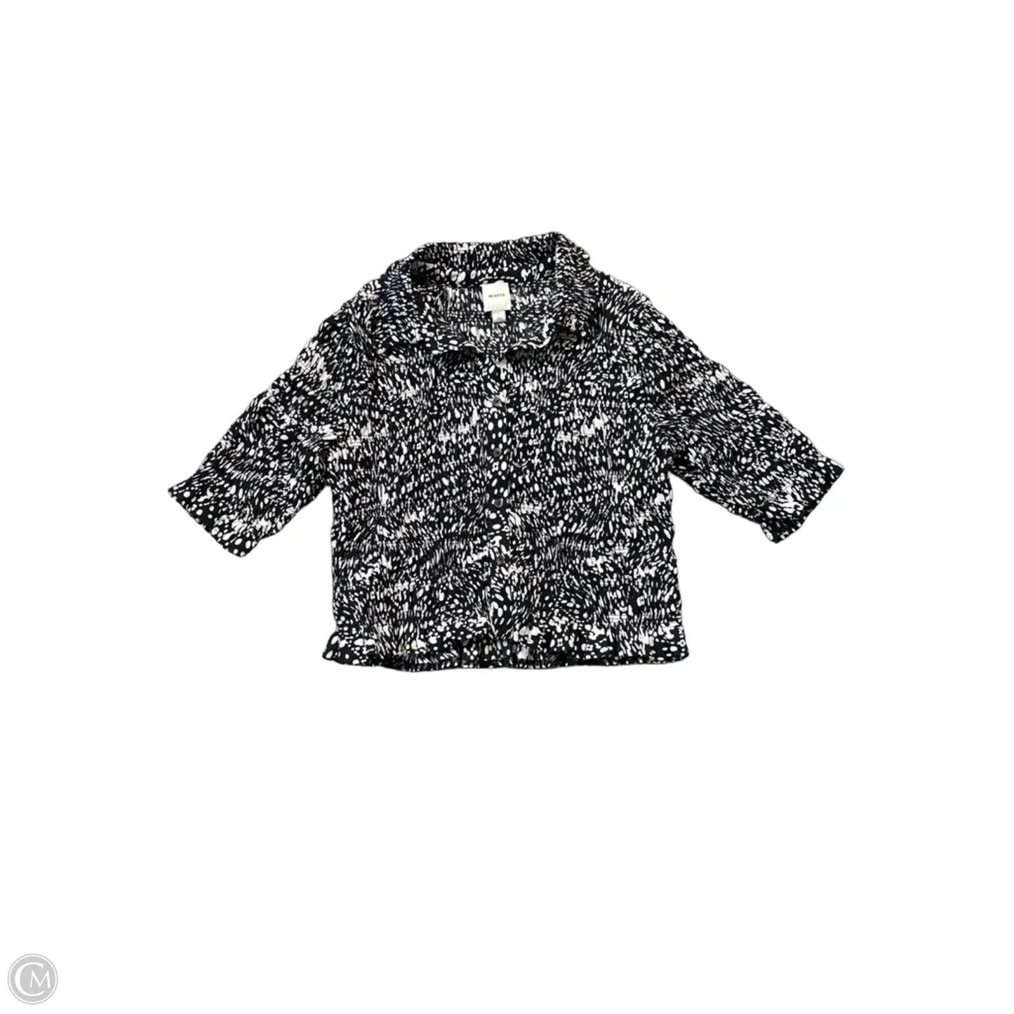 Top Long Sleeve By Maeve In Black & White, Size: L