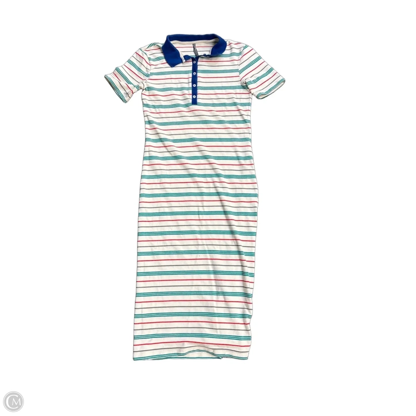 Dress Casual Midi By Anthropologie In Striped Pattern, Size: L