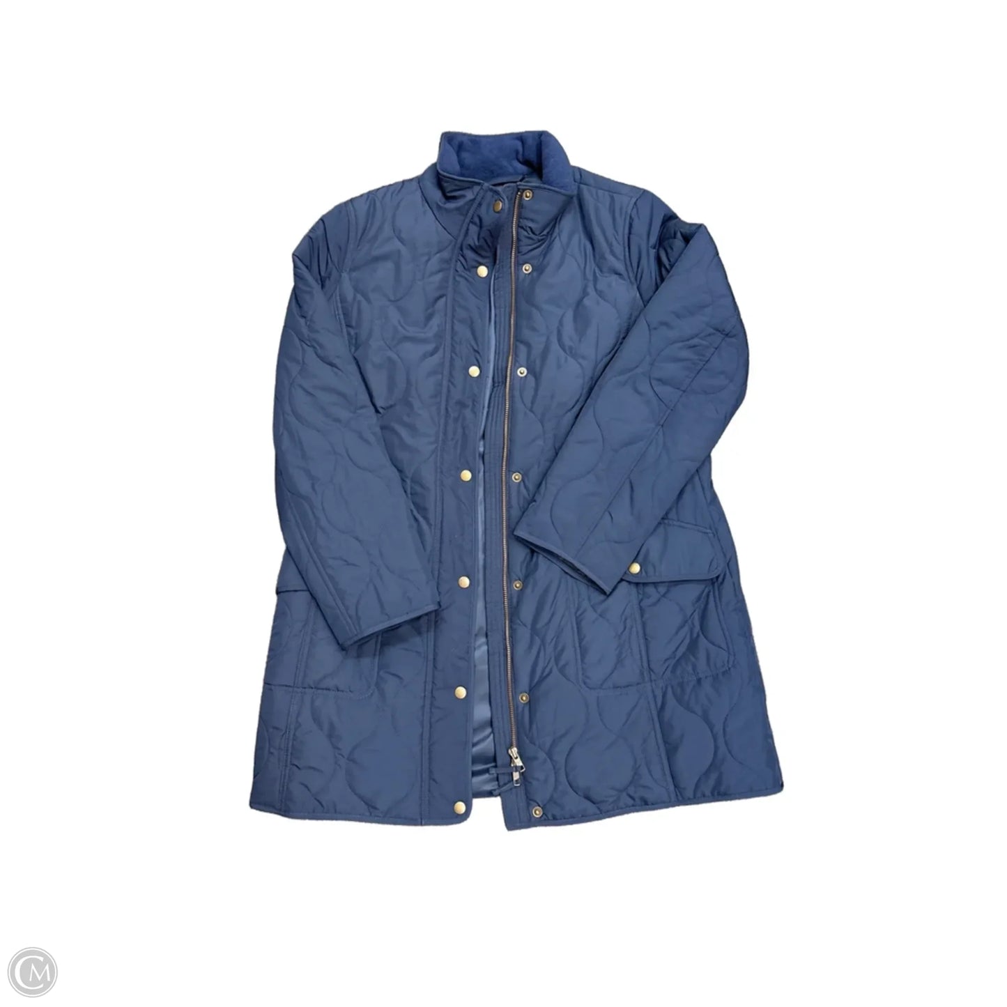 Coat Puffer & Quilted By Talbots In Blue, Size: M