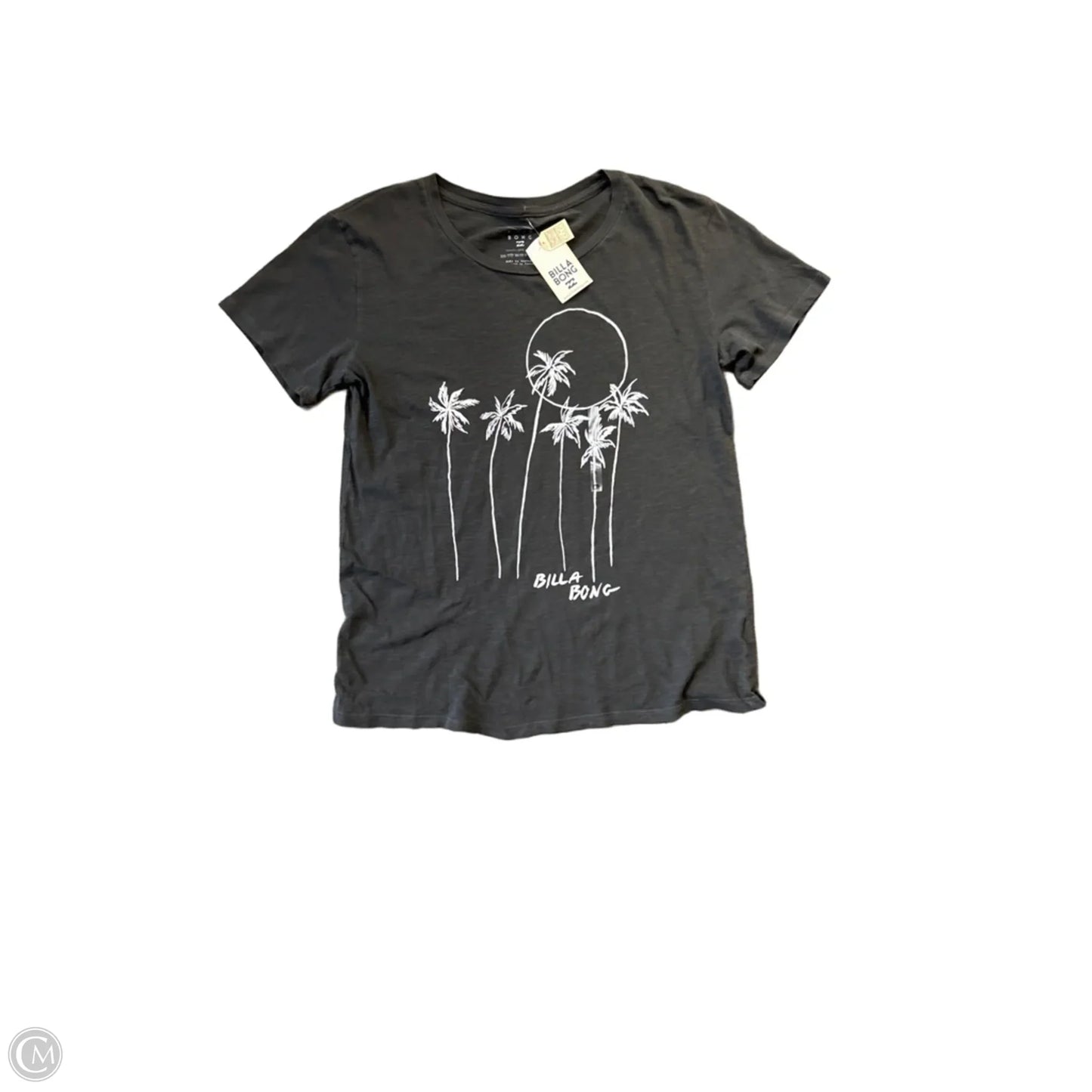 Top Short Sleeve By Billabong In Grey, Size: M