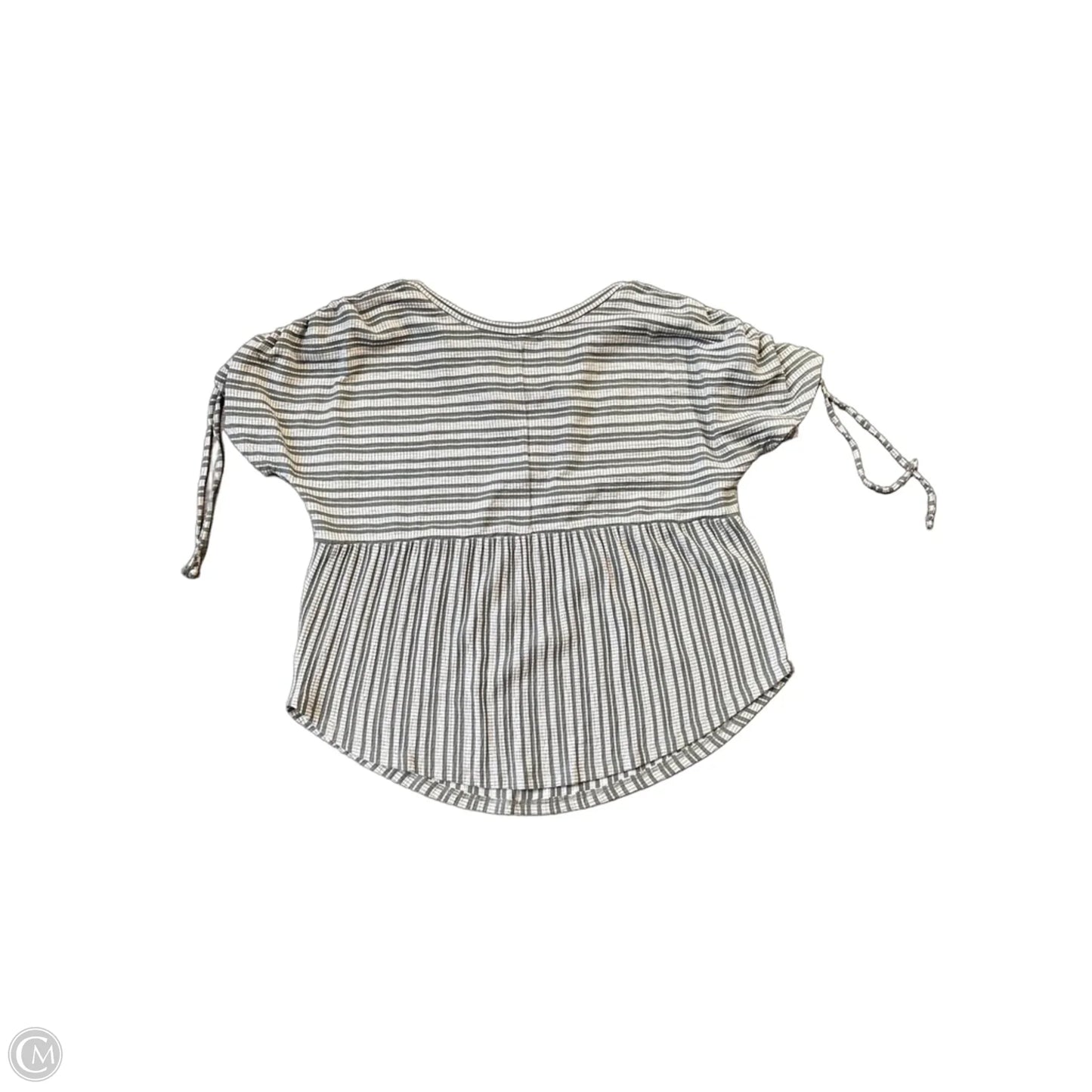 Top Short Sleeve By Daytrip In Green & White, Size: S