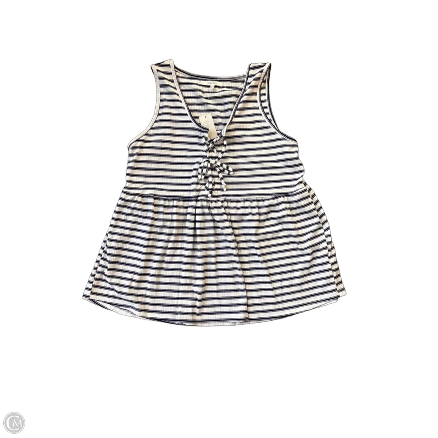 Top Sleeveless By Maurices In Blue & White, Size: M
