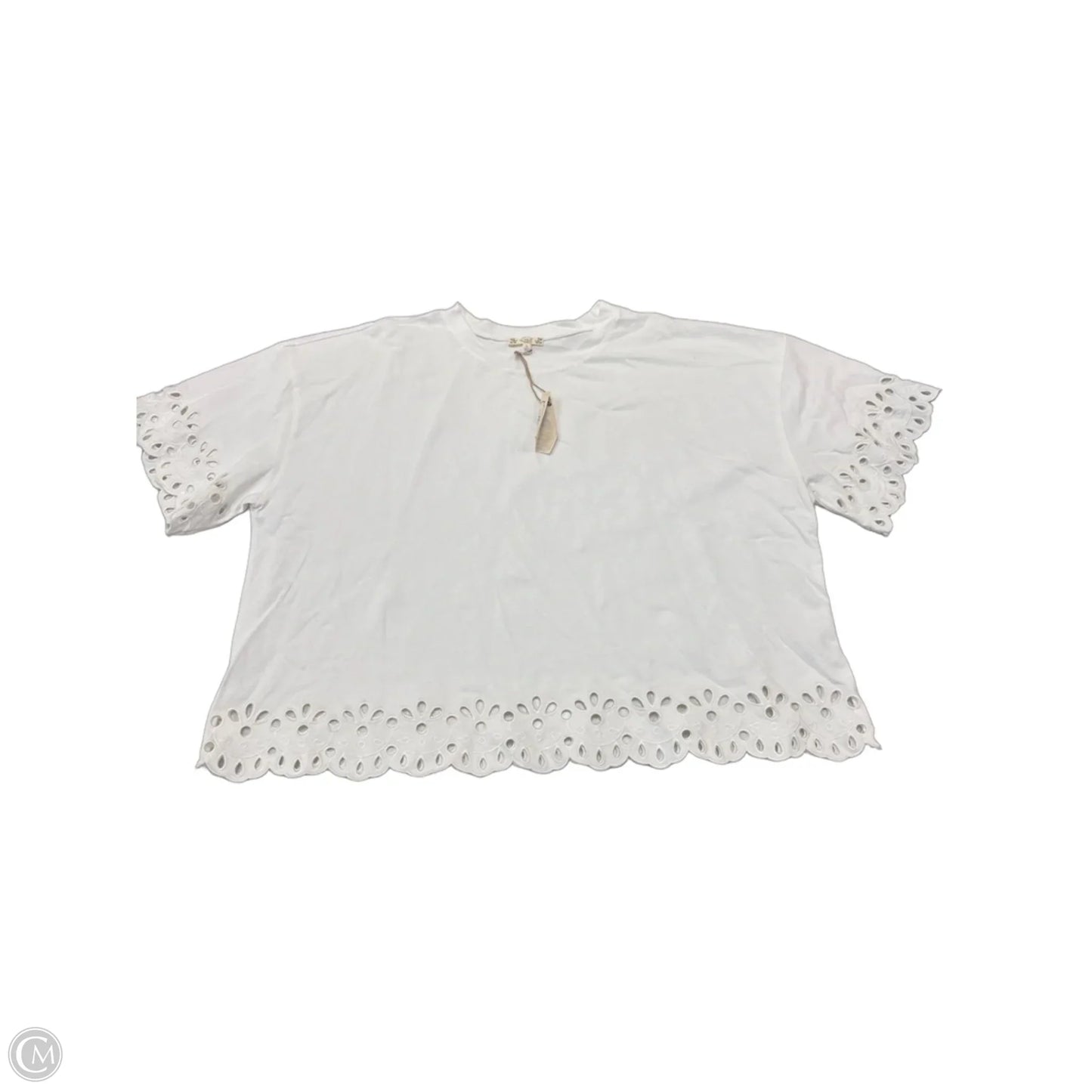 Top Short Sleeve By Easel In White, Size: L