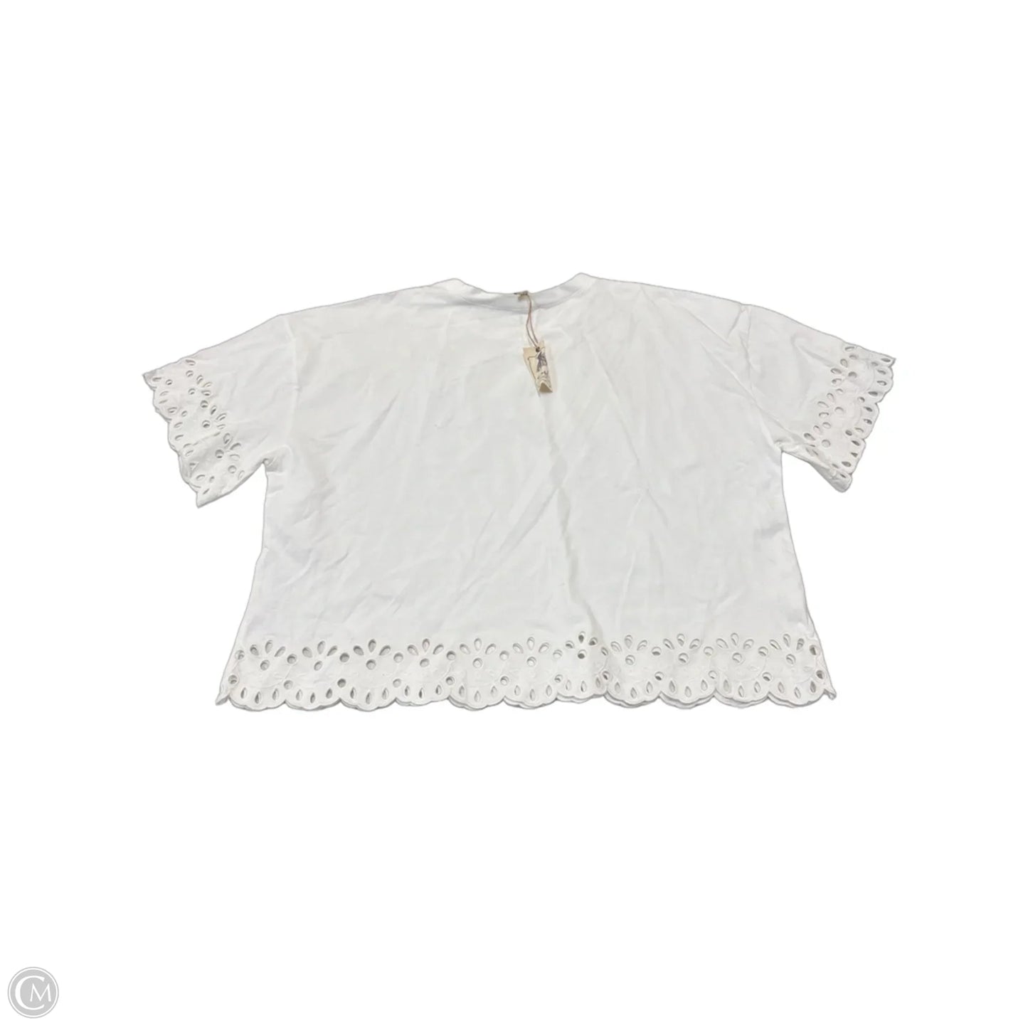 Top Short Sleeve By Easel In White, Size: L