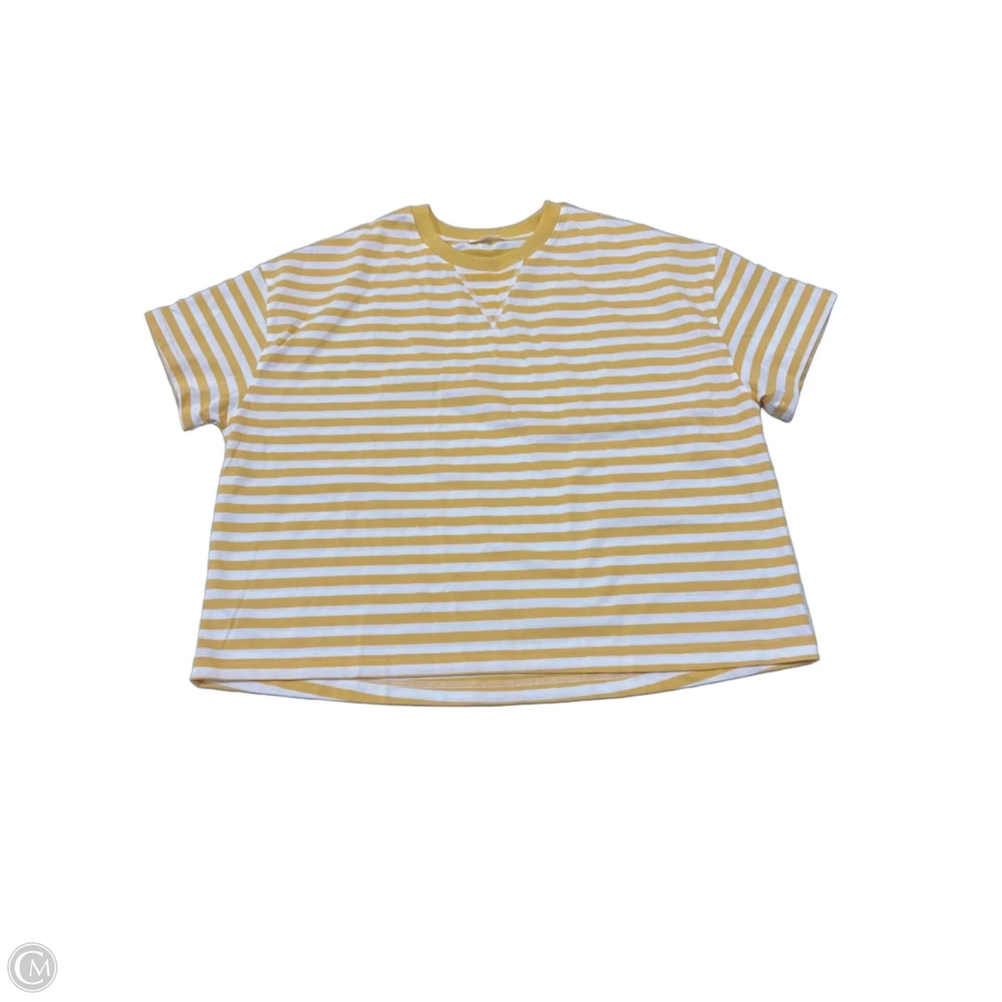Top Short Sleeve By Wishlist In Striped Pattern, Size: L