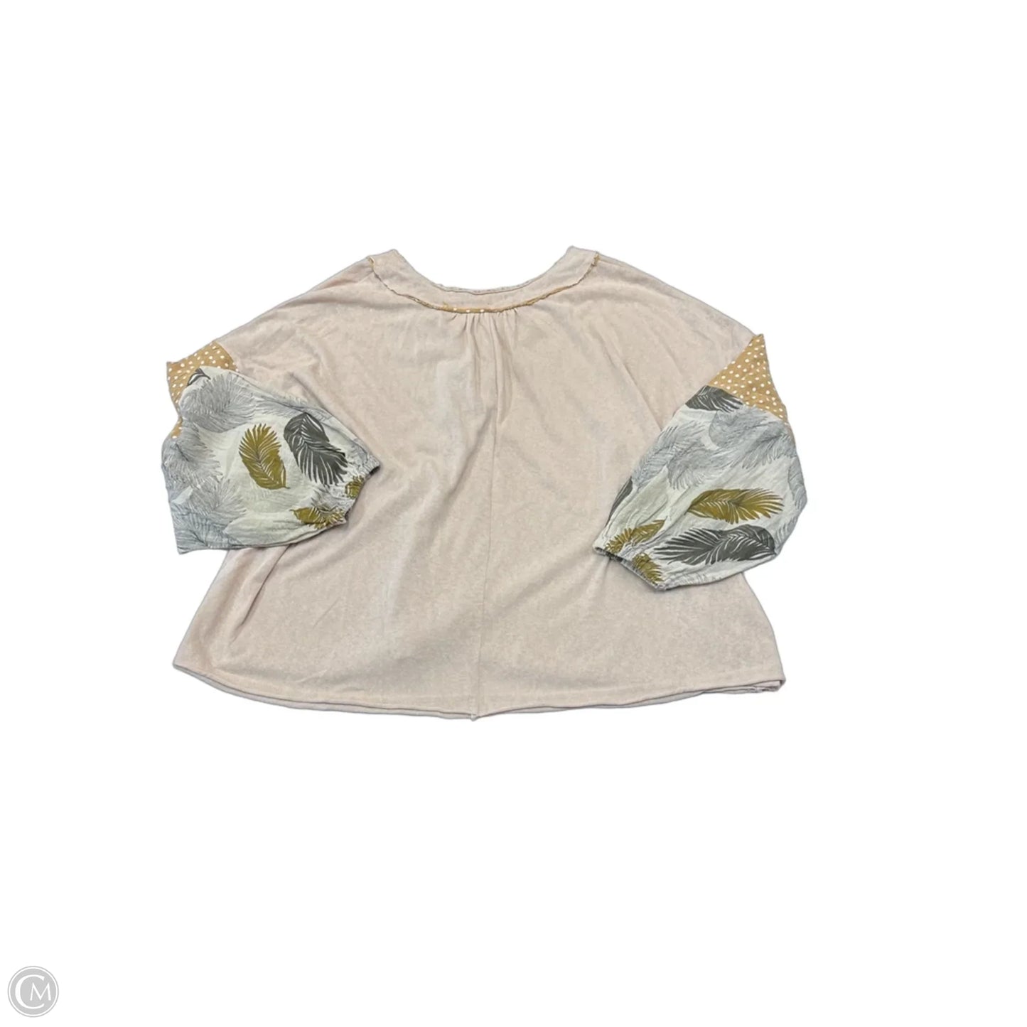 Top Long Sleeve By Easel In Beige, Size: L