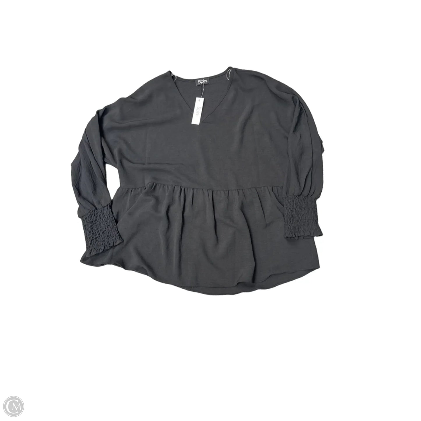 Top Long Sleeve By Spin In Black, Size: L