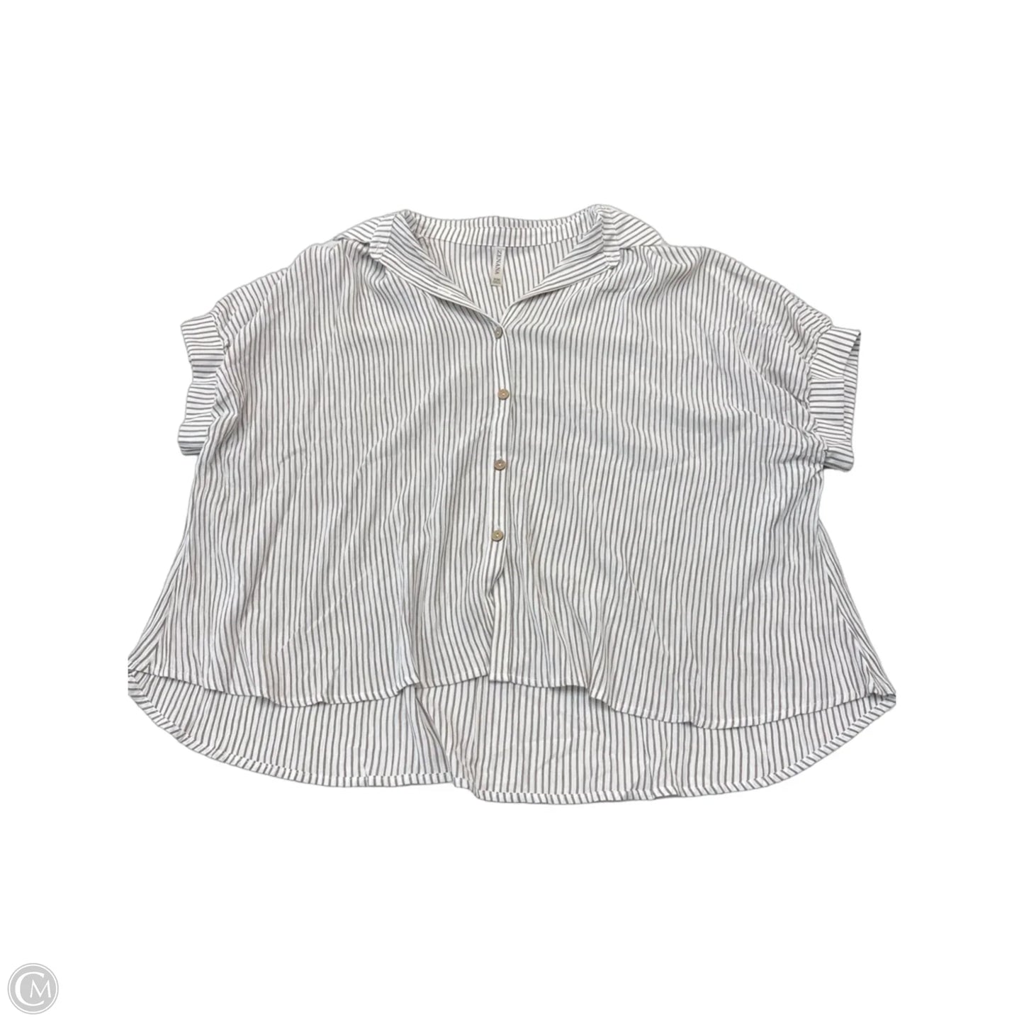 Top Short Sleeve By Zenana In Striped Pattern, Size: S