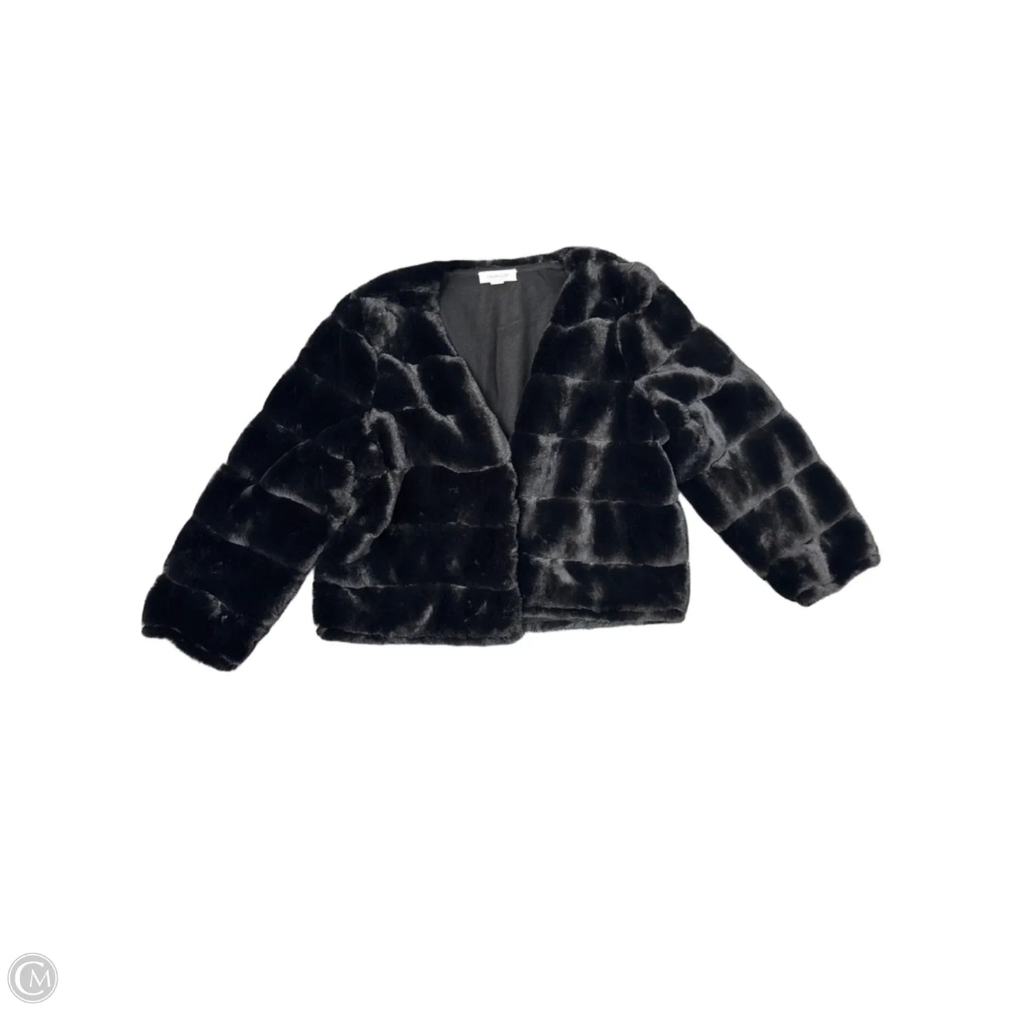 Coat Faux Fur & Sherpa By Calvin Klein In Black, Size: M