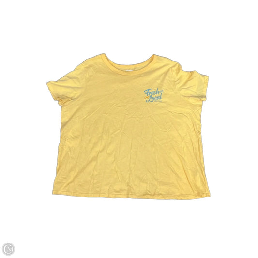 Top Short Sleeve By Clothes Mentor In Yellow, Size: 2x
