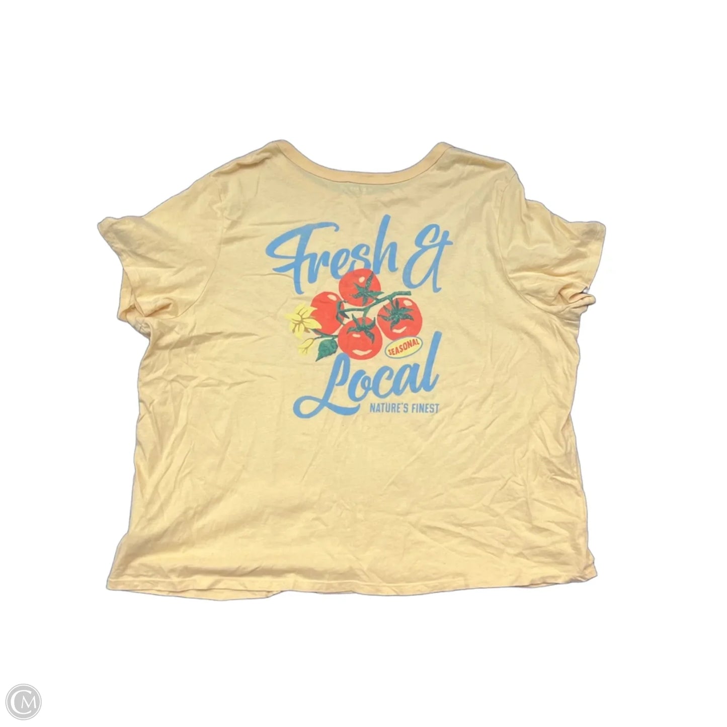 Top Short Sleeve By Clothes Mentor In Yellow, Size: 2x