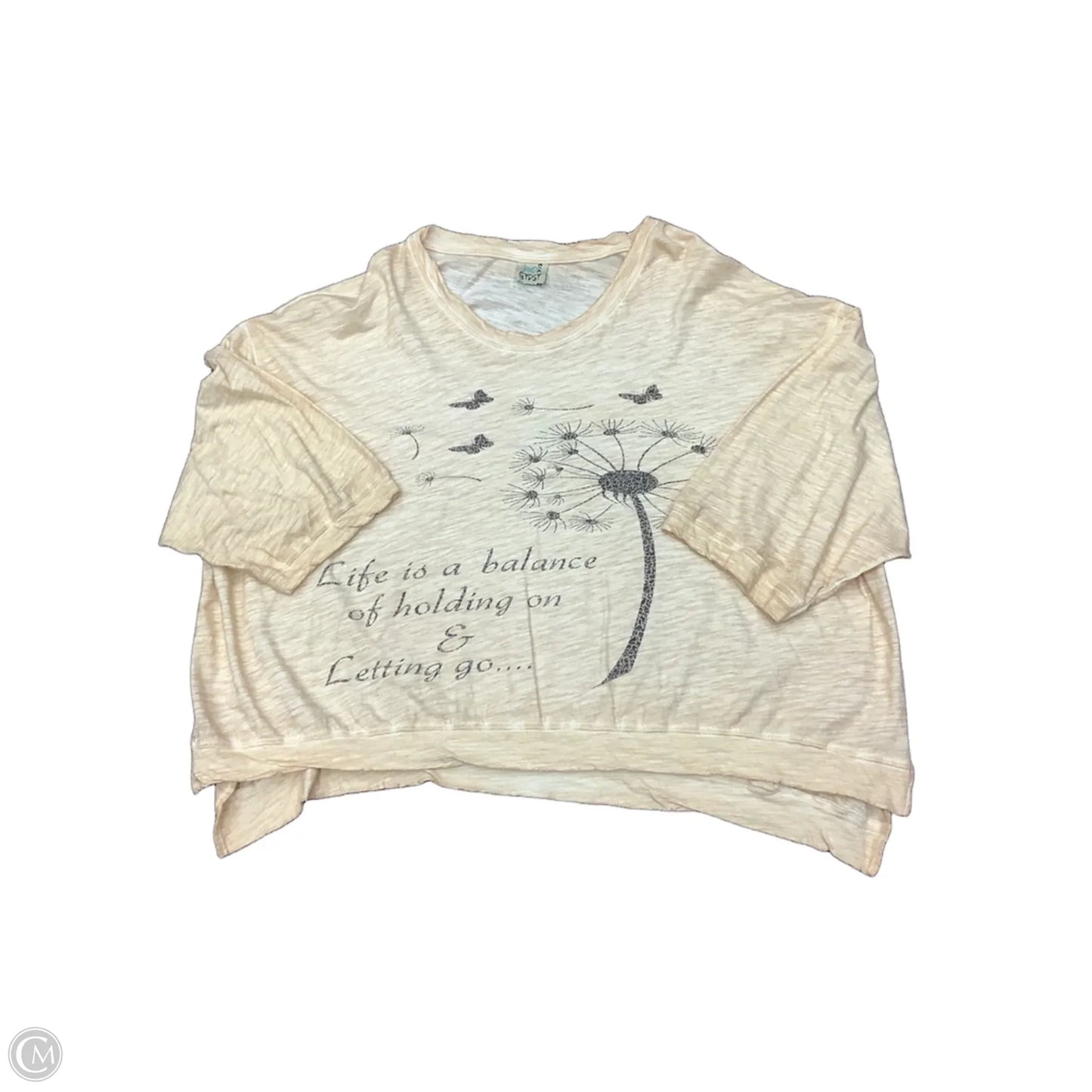 Top Long Sleeve By Clothes Mentor In Tan, Size: L