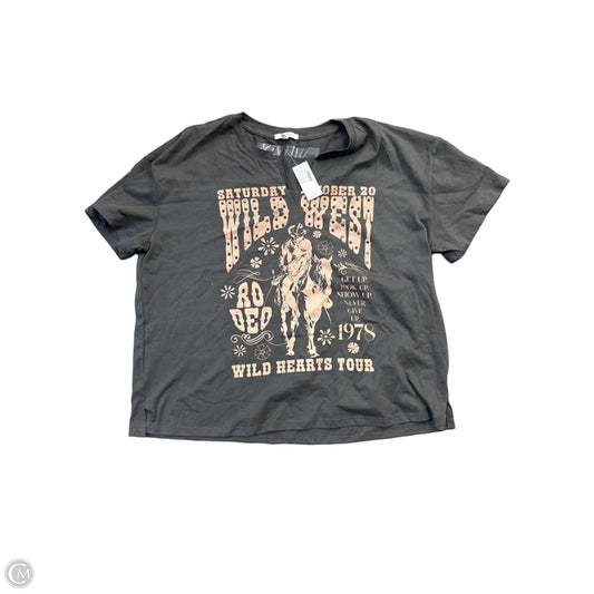 Top Short Sleeve Basic By Maurices In Grey, Size: L