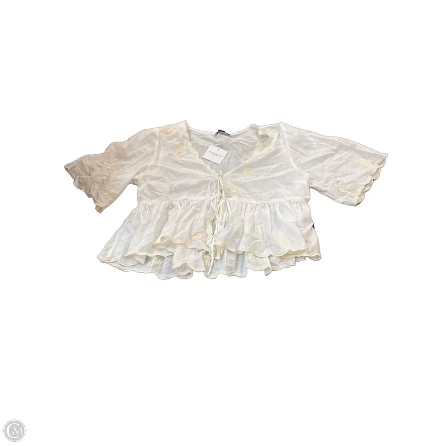 Top Short Sleeve By American Eagle In White, Size: M
