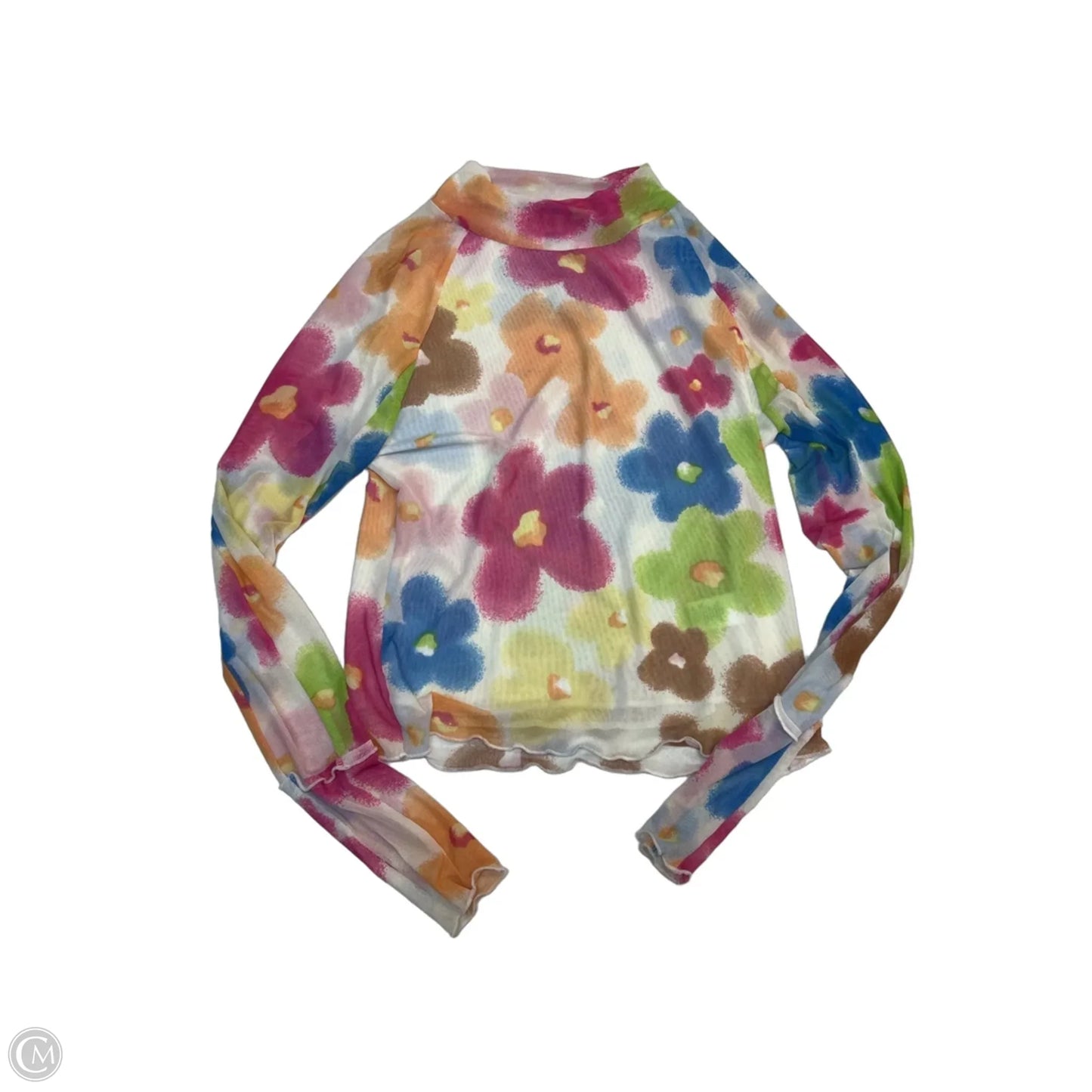 Top Long Sleeve By Promesa In Floral Print, Size: L