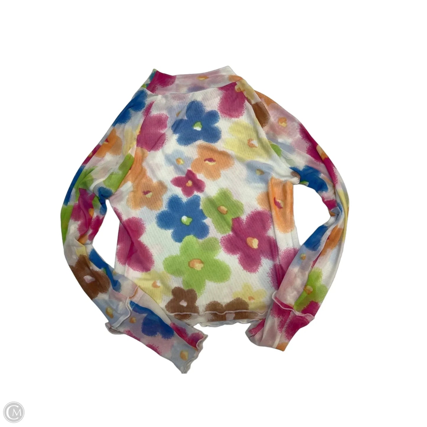 Top Long Sleeve By Promesa In Floral Print, Size: L