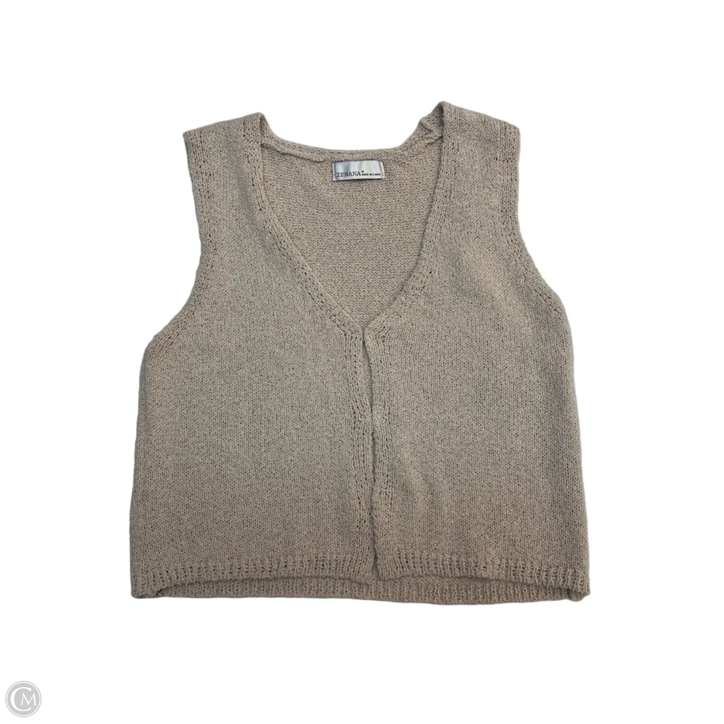 Sweater Short Sleeve By Zenana In Tan, Size: M