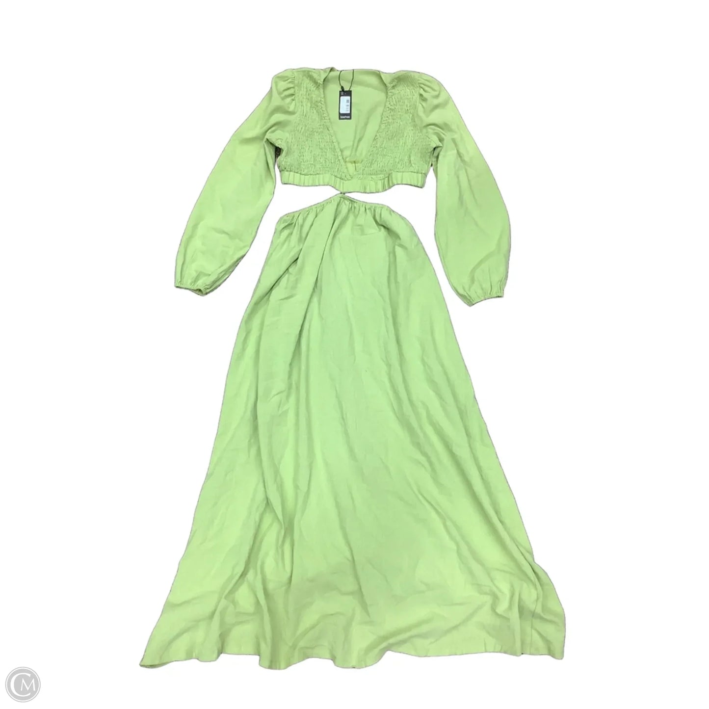 Dress Party Long By Boohoo Boutique In Green, Size: 8